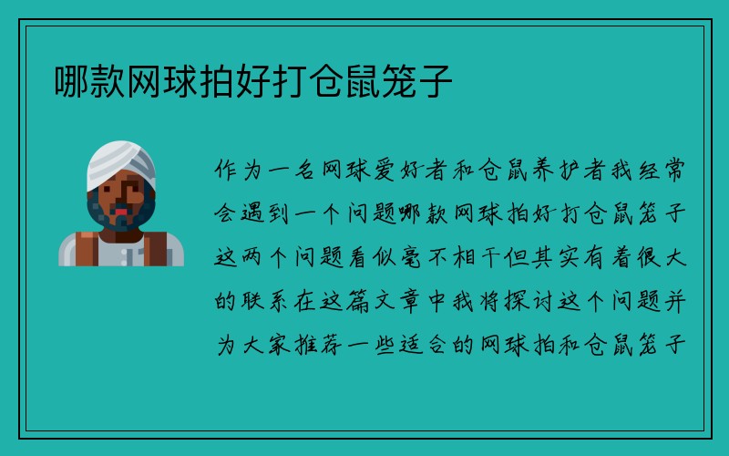 哪款网球拍好打仓鼠笼子